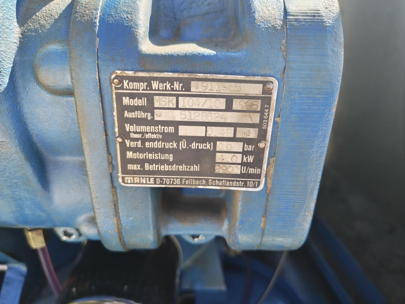 Csavar kompresszor MAHLE MSK I 04/10 - Kép 5